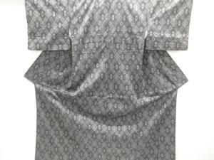 菱に抽象模様織り出し西陣伝承紬着物アンサンブル